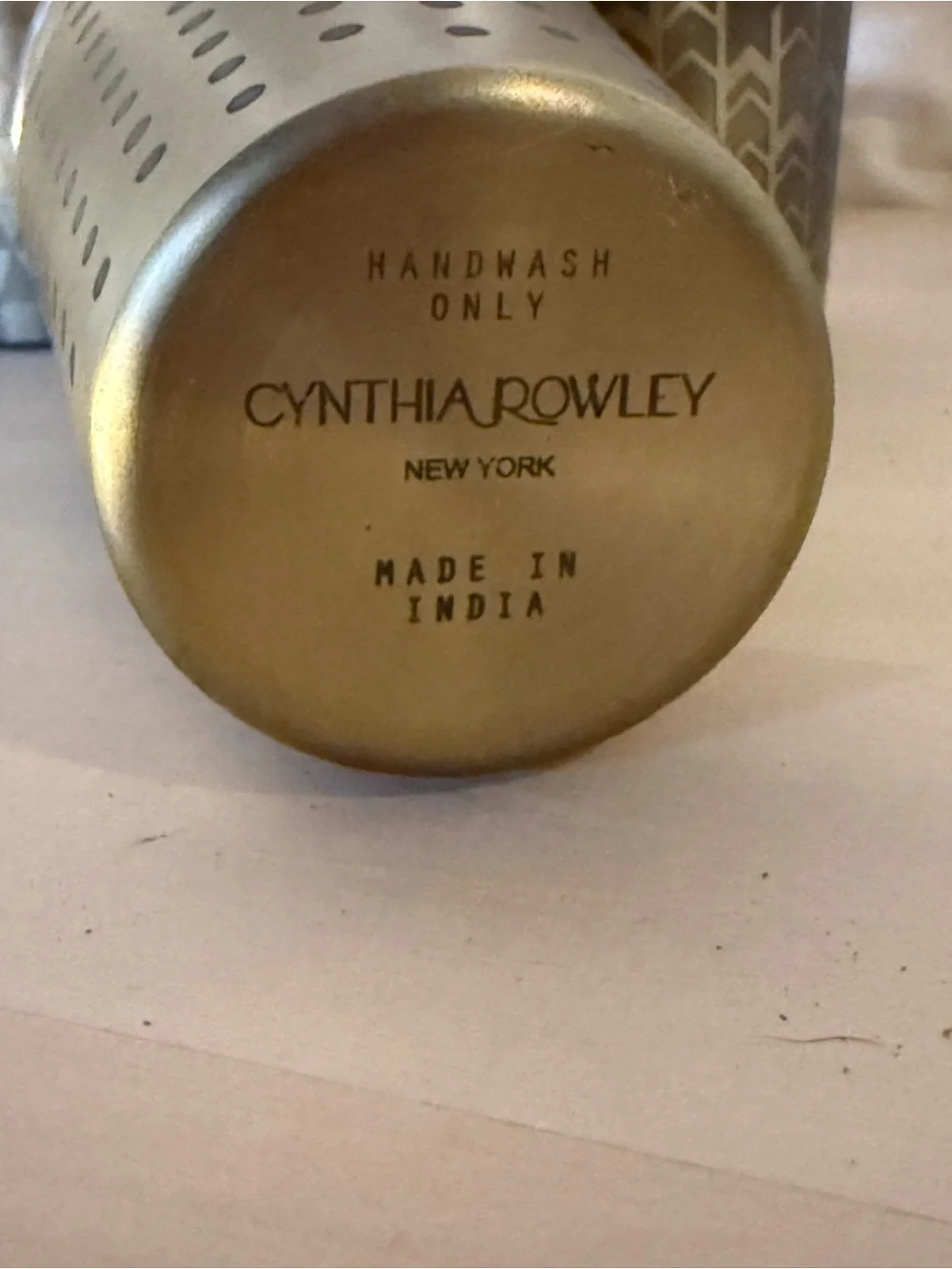 Cynthia Rowley Gold-Tone Patterned Cocktail Shakers - Set of 4